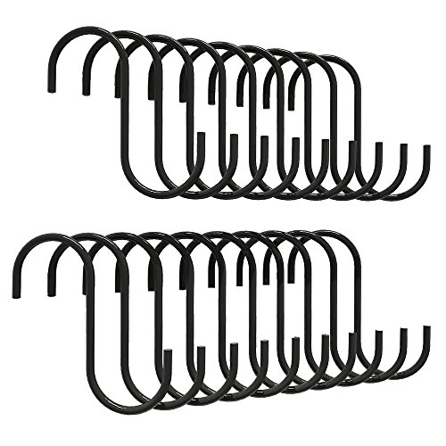 ZESPROKA Kitchen Pot Rack Hooks,20 hooks per set,Black