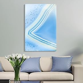 Canvas Wall Art - Blue Agate Pattern - Giclee Print Gallery Wrap Modern Home Art Ready to Hang - 12x18 inches