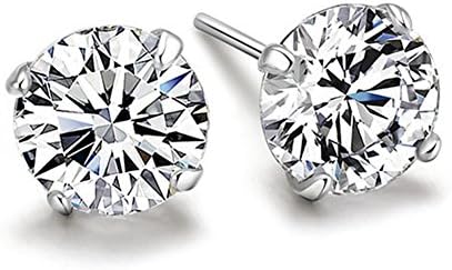 Youree CZ Stud Earrings Set for Women Girls Men 3-8mm Round Swarovski Jewelry Bridesmaid Groomsmen Gifts(ED-82)