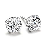 Chryssa Youree CZ Stud Earrings Set for Women Girls Men 3-8mm Round Swarovski Jewelry Bridesmaid Groomsmen Gifts(ED-82) (8mm, white)
