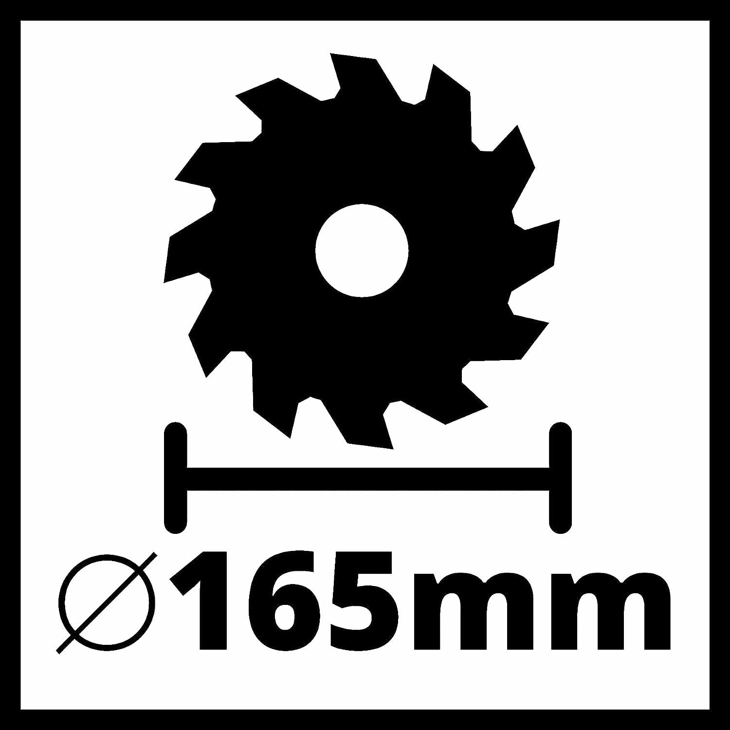 Einhell Handkreissäge TC-CS 1250 (1.250 W, 5.500 min-1, werkzeuglose Einstellung Tiefe/Winkel, Zusatzhandgriff, Spindelarretierung, Spaltkeil, inkl. Hartmetall-Sägeblatt) 9