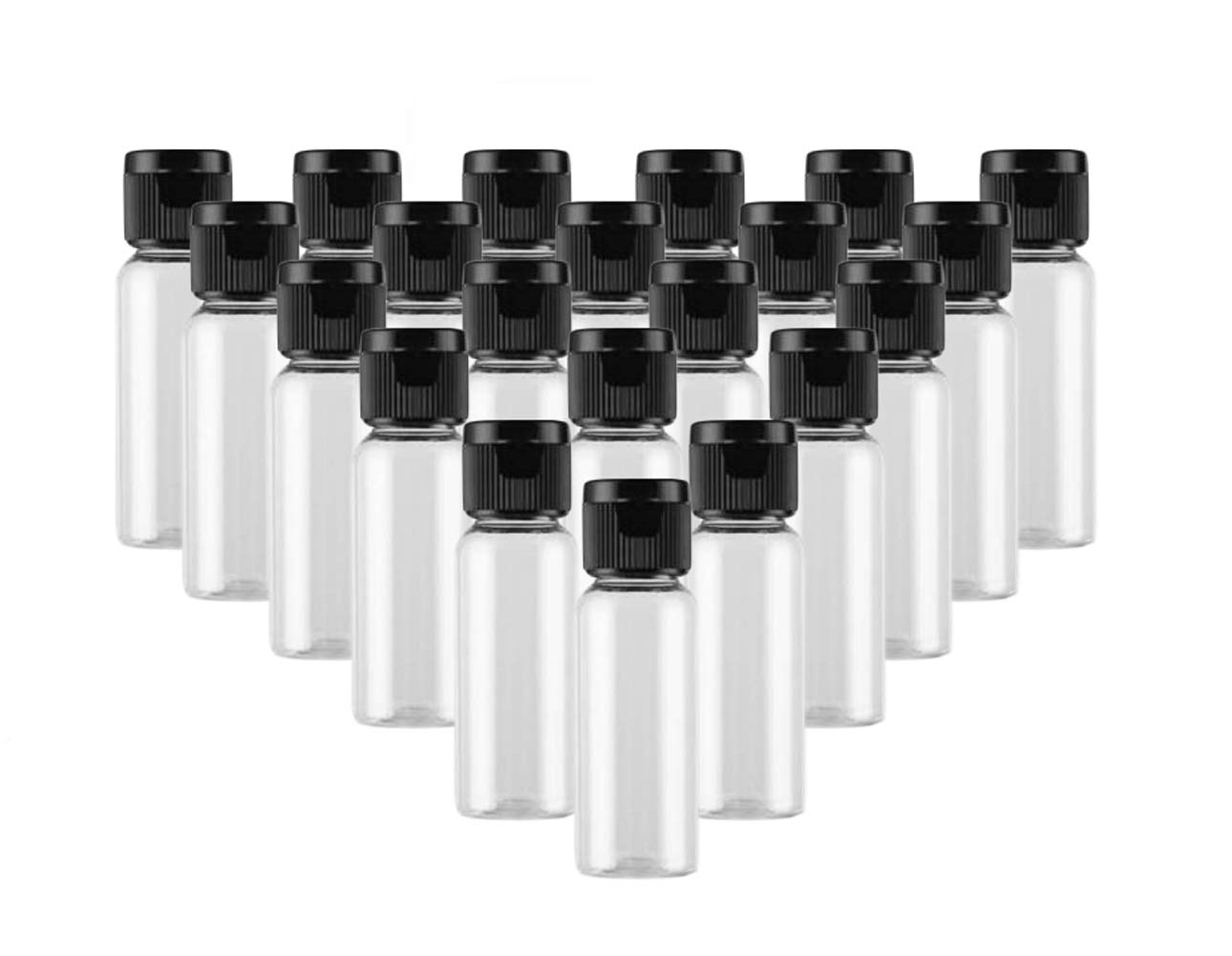 30Pack 0.7 oz Plastic Empty Travel Bottle with Flip Cap Squeeze Sample Cosmetic Containers Jar for Lotions Shampoos and Massage Oils(Clear)