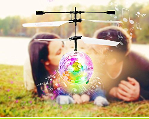 Leegor RC Toy Epoch Air RC Flying Ball, RC Drone Helicopter Ball Built-in Shining LED Lighting for Kids Teenagers Colorful Flyings for Kids Toy Christmas Gift (Clear)