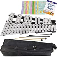 Foldable Xylophone Chromatic - 30 Note Glockenspiel - Bag - 4 Mallets - Music Notes Included