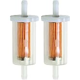 Hipa Pack-Of-2 695666 Inline Fuel Filter for Brigs and Straton 845125 JohnD-eer D100 D105 D110 D120 D125 D130 D140 D150 D155 D160 D170 LA120 LA130 LA125 LA115 LA105 Lawn Mower Tractor 1/4 Inch