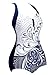 COCOPEAR Women's Printing One Piece Plus Size Swimsuit Pin Up Swimwear(FBA)