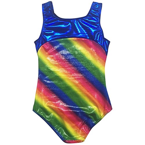 Nachvorn Girls' Gymnastics Leotard One-piece Sparkle Athletic Camisole, Rainbow 8