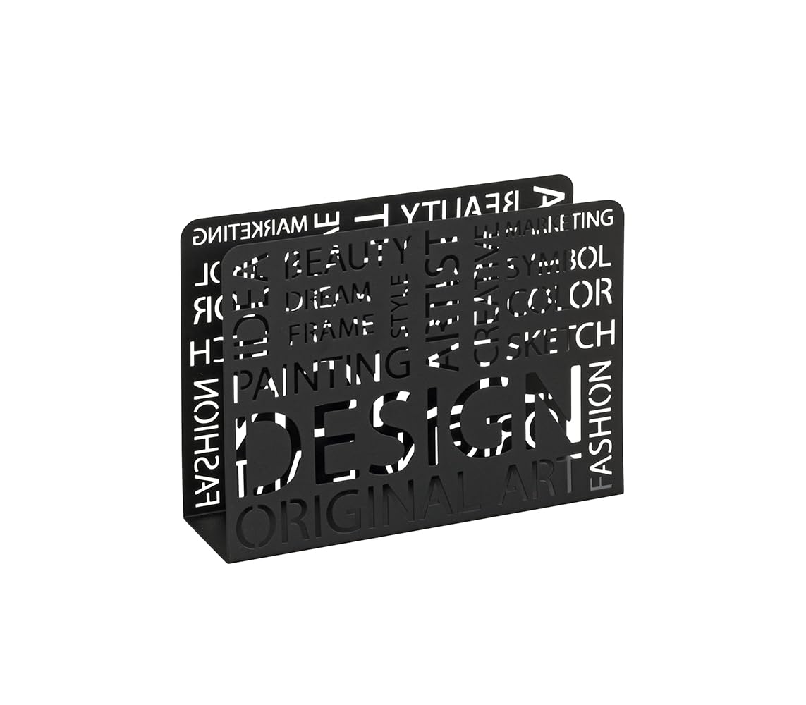 HAKU Magazine Rack Black, Metal - Dim.: W 35 cm X H 26 cm X D 10 cm, Style: Modern