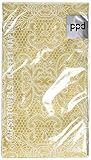 Paperproducts Designs 1411051 15-Pack Lace Royal Elegant Guest Towels, Gold/White