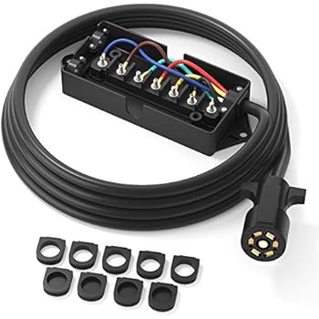 Amazon.com: PWR+ 7-Way Trailer Plug Connector Cord 7-Pin: with Junction