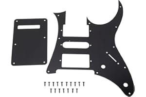 Tissting Aluminum Alloy Guitar Pickguard for Ibanez RG250 Style 7 V, Scratch Plate with Black Finish & Easy Installation, 17 