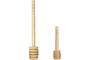 2 Pcs Mini Wooden Honey Dipper Sticks Honey Dippers Jam Muddler Syrup Stirrer for Honey Jar Dispense Drizzle Honey Spoon