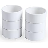 HAOTOP Mini Porcelain Ramekins 1oz Set of 6,Small Ceramics Souffle Dish 30ml White
