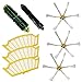 MZY LLC Bristle Brush & Flexible Beater Brush & Side Brush 6-Armed & Filters Pack Kit for iRobot Roomba 500 Series Roomba 510, 530, 535, 536, 540, 550, 551, 552, 560, 564, 570, 580, 610 Vacuum Cleaning Robots all Green, Red, Black cleaning head