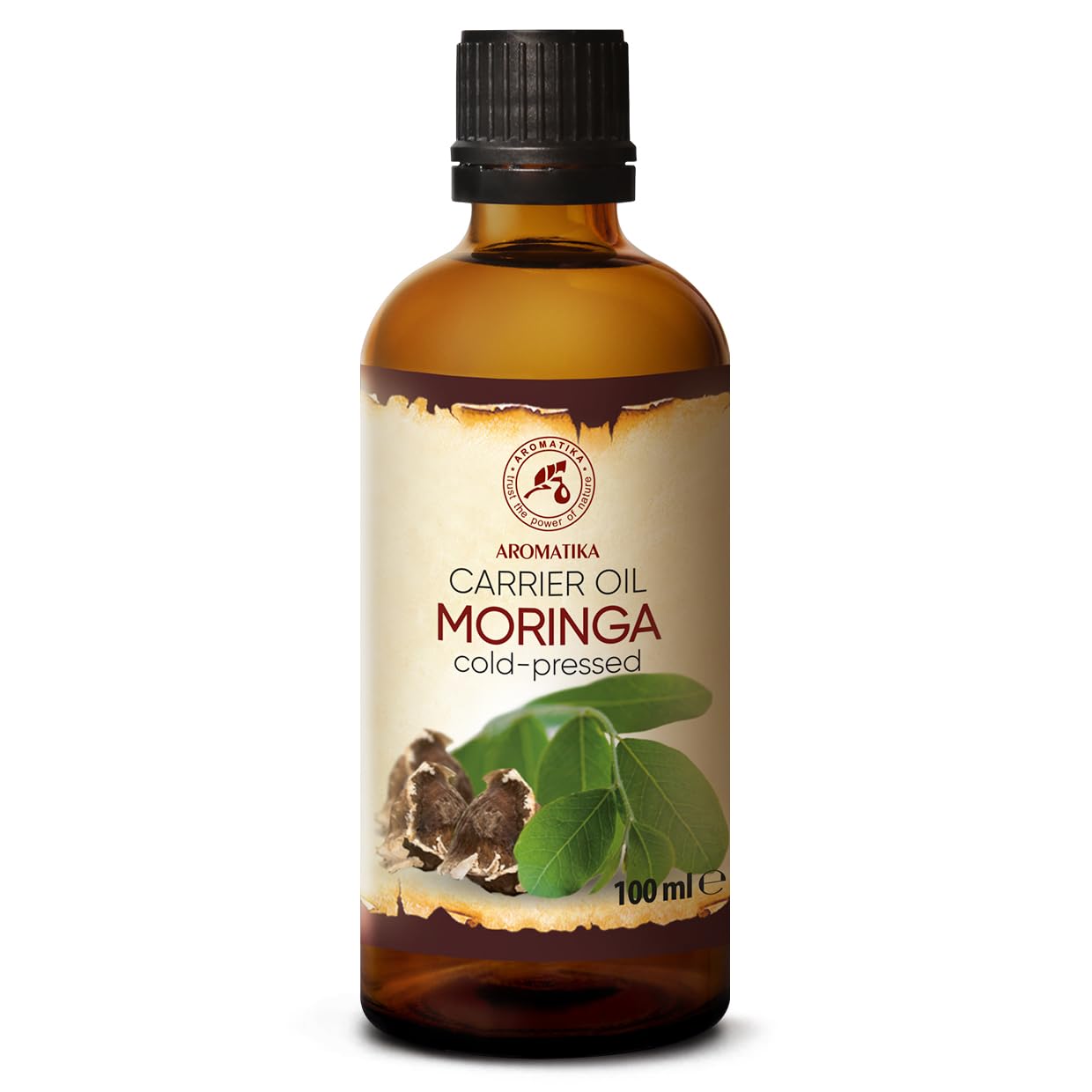 Moringa Seed Oil 100 ml - Moringa Oleifera - Carrier Oil for Essential Oils - Cold Pressed Oil for Skin - Nails - Lips - Hair Care - Body & Face Oil - Bath Oil - Skincare Carrier Oil