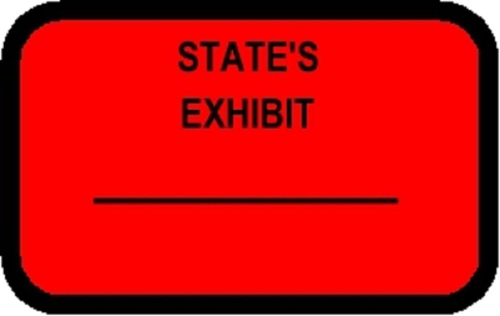 STATE'S EXHIBIT Labels Sickers Red 492 per pack Office