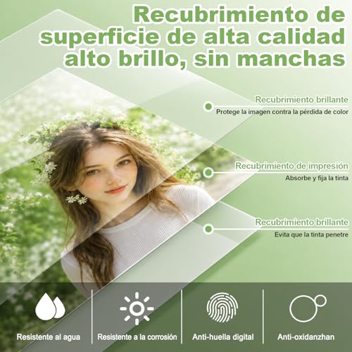 OFICHIDO - (100 Hojas) Papel Fotográfico Adhesivo Glossy 135 Gramos - tas A4 Y Brillante+tijera