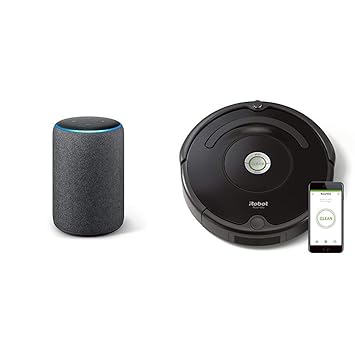 Echo Plus gris antracita + iRobot Roomba 671 - Robot aspirador suelos duros y alfombras,