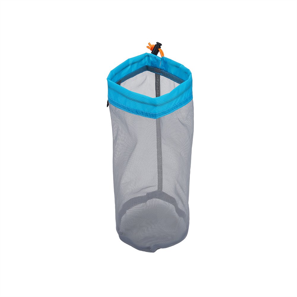 FTVOGUE Mesh Storage Bag, Ultralight Mesh Drawstring Sack, Outdoor Travel Hiking Camping Stuff Storage Bag, Drawstring Storage Bag for Travelling Hiking(XL blue)