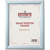 Snap Frame Poster Holder 8.5" x 11" Inches - Front Load Wall Mount Clip Frame Sign Holder - Picture Frame, Vertical or Horizo