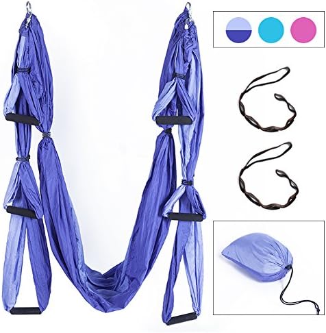 Lflyeagle Aerial Flying Yoga Hammock Set - Yoga Swing/Fitness Inversion Pilates/Sling, Included 2 Extensions Straps and All Installation Hardward