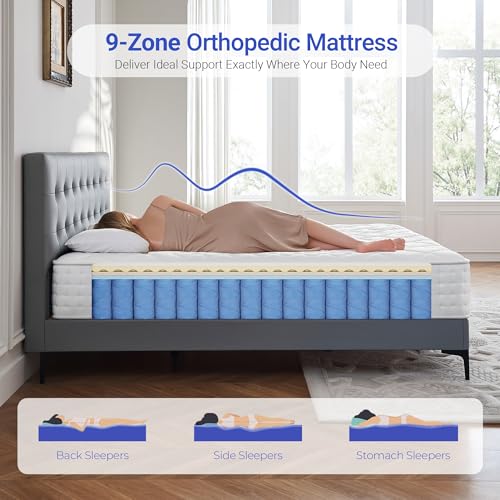 dosleeps Single Mattress 3FT | 10.6" Extra Thick Memory Foam & Pocket Sprung | 9-Zone Orthopedic Support, Breathable Cover, Motion Isolation,Medium Firm,Edge Support 90x190x27cm