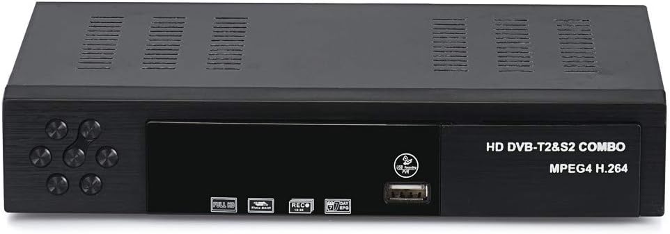 EU/UK Full HD 1080P DVB-T2+S2 Video Broadcasting Satellite Receiver Box TV (Black)