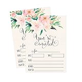 50 Floral Invitations, Pink Wedding Invites, Sweet 16, Rehearsal Dinner Invitations, Bridal Shower, Baby Shower, Bachelorette Party, Anniversary, Fill in, Housewarming