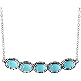 Guptue Genuine Turquoise Pendant Natural Turquoise Jewel Pendant Sterling Silver Necklace Egg-shaped