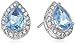 Amazon Collection Sterling Silver Swarovski Elements Aquamarine Color Crystal and Clear Crystal Earrings
