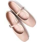Stunner Mary Jane Square Toe Black Ballet Flats for Women Comfortable Ankle Strap Casual Slip On Flats