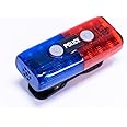 Police Personal Safety Warning Signal Clip Shoulder Light with Electronic Whistle Flashlight magnet For Outdoor Rescue,Traffic Guidance,Police patrols,Cycling,Night run,Costume Role Playing (Red/Blue)