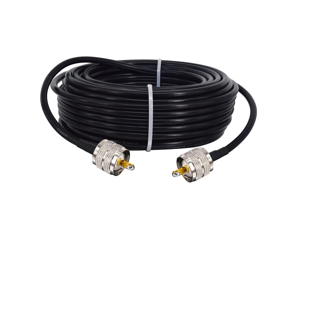 Boobrie 15M PL259 Cable CB Coax Cable RG58 Coax Cable PL259 50ohms CB Radio Antenna UHF Male to UHF Male Low Loss Extension for Antenna SWR Meter Ham Radio Broadcast Telecom CCTV