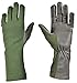 Nomex Flight Gloves - Leather Glove - Aviator Pilot Gloves - Olive Green Flyer Long Gloves - For Multi-Purpose Work Green, 10