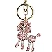 Bolbove Cute Flower Poodle Keychain Sparkling Keyring Crystal Rhinestones Purse Pendant Handbag Charm