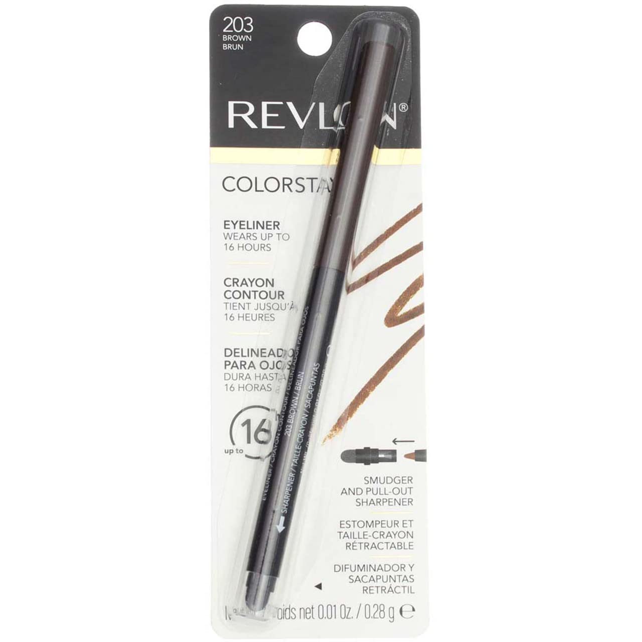 Photo 1 of Revlon ColorStay Eyeliner Pencil, Brown [203], 0.01 oz (Pack of 5)