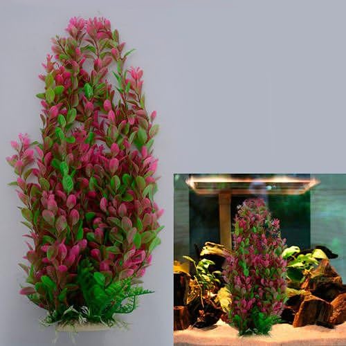 Rhodo Green Plastic Water Plant for Aquarium Fish Tank Ornament Decoration set17