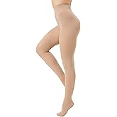 DUCMODA Womens 80 Denier Opaque Tights, Women's Soft Solid Color Footed Pantyhose, High Waist Stocking with 30+ Colors
