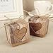 Leehome 100PCS Favor Boxes 2x2x2 Inches Love Rustic Wedding Party Candy Gift Boxes with Burlap Twine