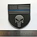 SpaceAuto 3D PVC Rubber Shield Shape American Flag w/ Police Thin Blue Line Law Enforcement Skull Military Army Tactical Morale Badge Subdued Patch 3.35