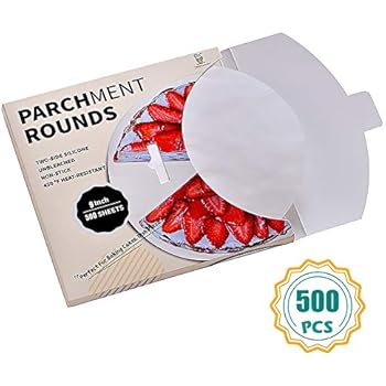 Katbite Parchment Paper Rounds - 500, 9 Inch, 6''8''10''12'' Parchment Rounds for Cake Baking, Air Fryer