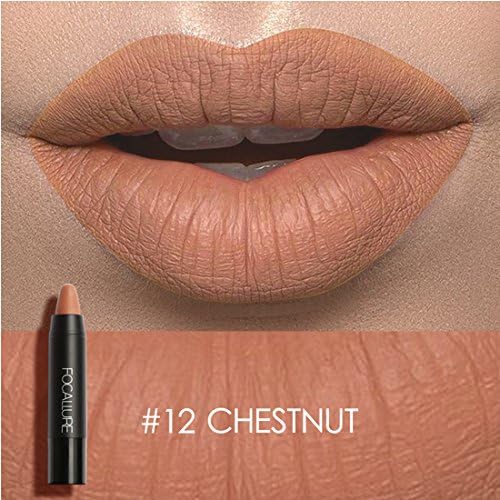 Hot Sales! Fation Show FOCALLURE Matte Lipstick Pen Waterproof Lasting 19-color Optional Lip Makeup-#12