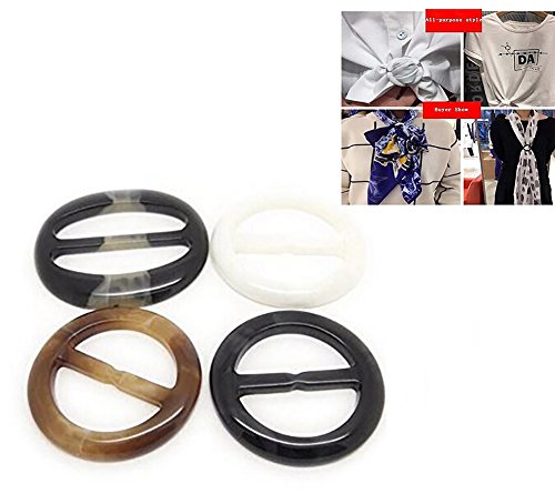 Haifly 6 Pcs Oval Fashion Scarf Clasp Clip Ring Scarf Slides T-shirt Clip for Women