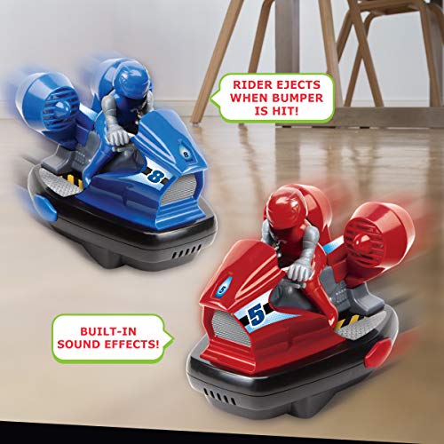 Black Series RC Head-to-Head Speed Bumper Cars 2-Player Game Set Red vs. Blue for Kids, Remote Control Multiplayer Action Arcade Vehicles with Ejectable Drivers and Real Rubber Tires, Battery Powered
