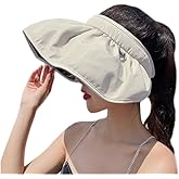Women's Sun Visor Foldable Sun Hat Wide Brim Summer UV Protection Beach Hat