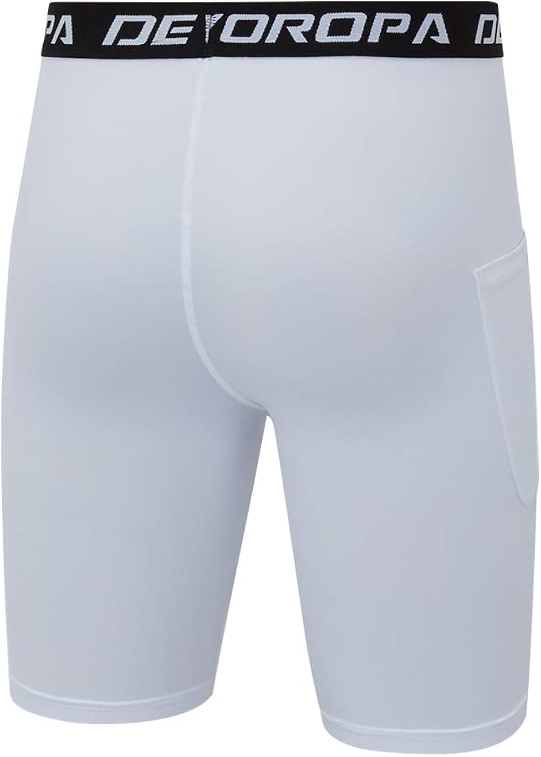 Devoropa Youth Boys' Compression Shorts Performance Athletic Base Layers Workout Training Underwear Side Pocket (Pack of 2): Clothing