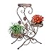 Dazone® 3-Tiered Scroll Decorative Metal Garden Patio Standing Plant Flower Pot Rack Display Shelf Holds 3-Flower Pot