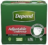 Depend Adjustable Underwear, Maximum Absorbency, L/XL, 64 count