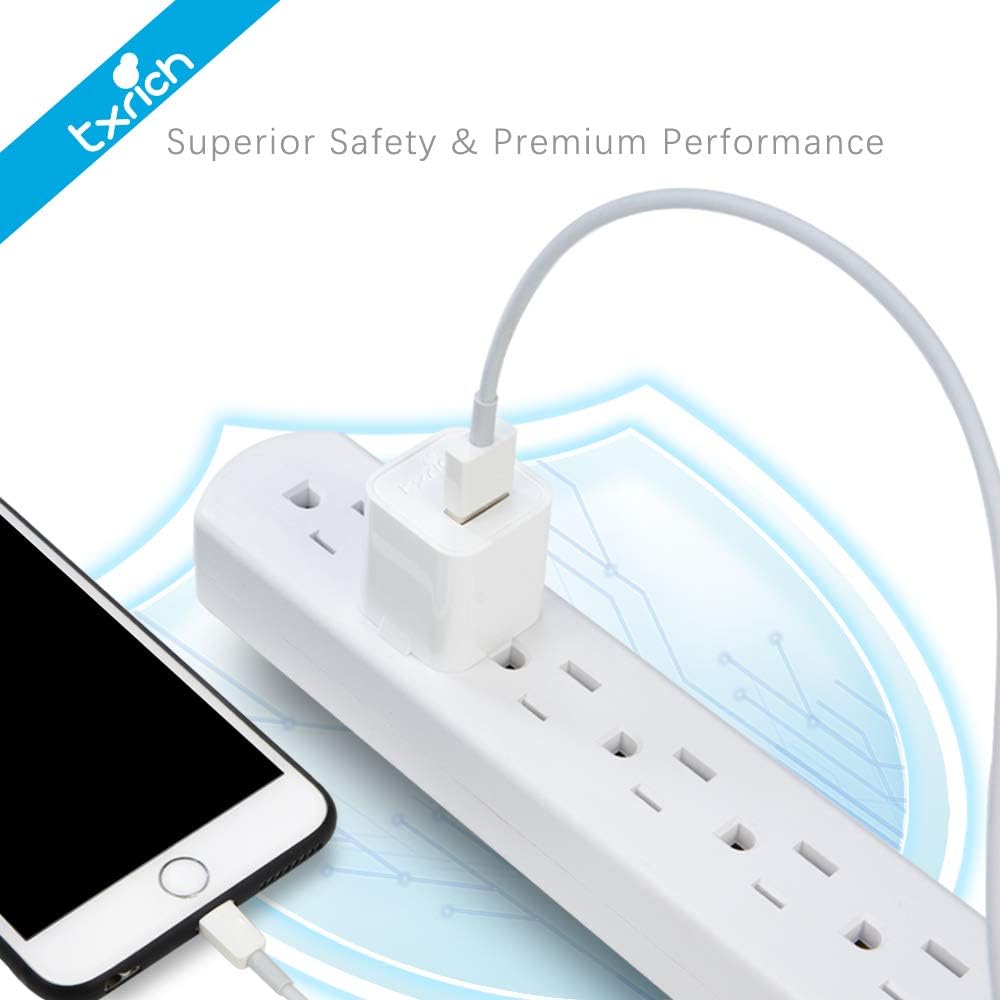 TXRICH USB Wall Charger, 5V/1A 3-Pack (ETL Listed) Charger Brick Base Adapter Charging Block Charger Cube Plug Charger Box.(A-White): Home Audio & Theater