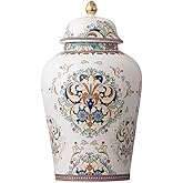 NS Online Flowers Urn Adult Ashes - 11.6 inches 200 lb Ceramics Decorative Memorial Large Urn, Capacity 200 Cubic inches Funeral Keepsake Big urn for/Humans/Female/Pet